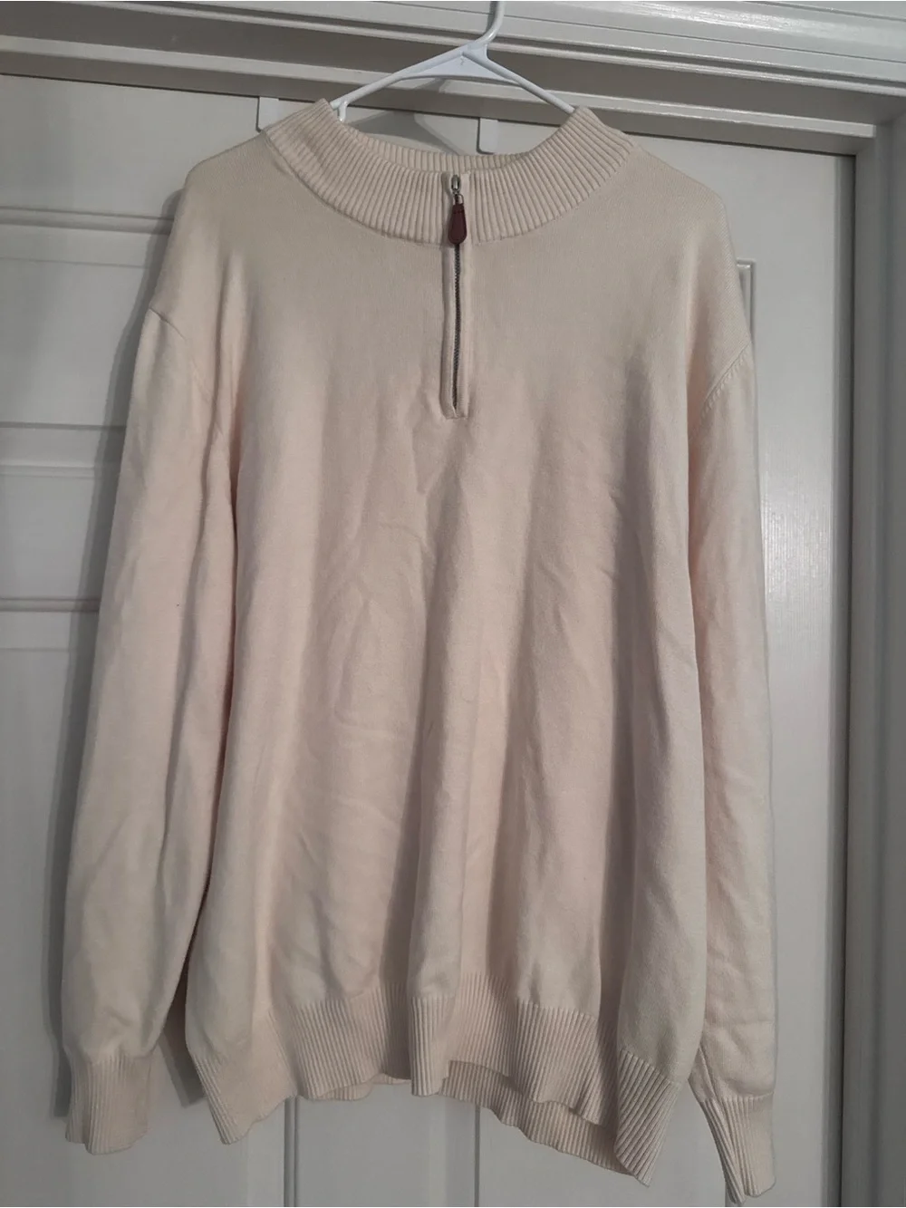 Men’s Cream Half-Zip Sweater